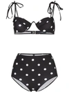 ARAKS MYRIAM MALLORY POLKA DOT UNDERWIRED HIGH-WAISTED BIKINI SET