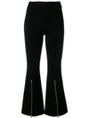 STELLA MCCARTNEY STELLA MCCARTNEY ZIP-DETAIL FLARED TROUSERS - 黑色