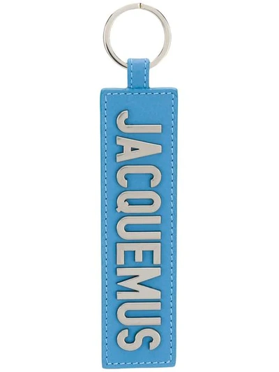 Jacquemus Logo Plaque Keyring In Blue