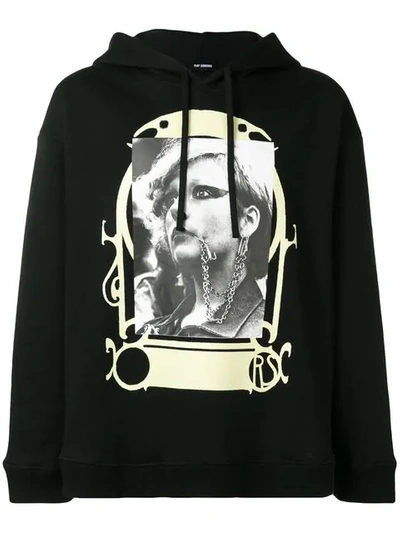 Raf Simons Printed Sweatshirt Hoodie In Black