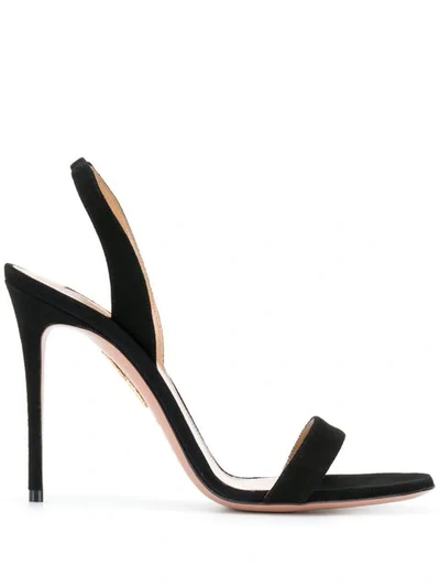 Aquazzura So Nude Mid-heel Sandals In Black