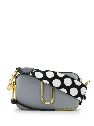 Marc Jacobs The Snapshot Coated Leather Camera Bag In Rock Grey Multi