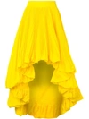 Alexandre Vauthier Faille High Waist Asymmetric Skirt In Yellow