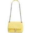 REBECCA MINKOFF EDIE QUILTED LEATHER CROSSBODY BAG - YELLOW,HH18EEQX20