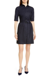 Hugo Boss Daliri Belted Shirtdress In Dark Navy