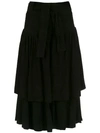 ANDREA BOGOSIAN RUFFLED SUEDE SKIRT