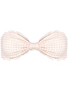 Marysia Antibes Scallop-edge Gingham Bandeau Bikini Top In Pink