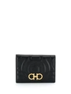 Ferragamo Foldover Gancio Wallet In Black
