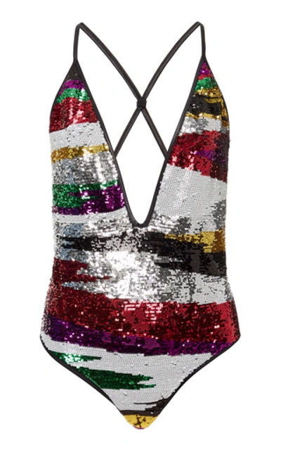 Missoni Sequin-embellished One-piece Swimsuit In Multi