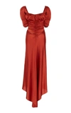 ALEXIS NOERENE RUCHED TIE-FRONT SILK MAXI DRESS,744657