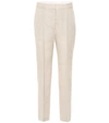 STELLA MCCARTNEY CROPPED LINEN-BLEND PANTS,P00379937