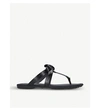 TOD'S BOW-FRONT LOGO-EMBOSSED LEATHER SANDALS