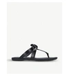 Tod's Bow-front Logo-embossed Leather Sandals In Black