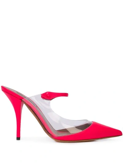 Tabitha Simmons Allie Pvc And Leather Mules In Pink