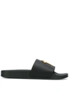 Giuseppe Zanotti Birel Logo Plaque Slides In Black