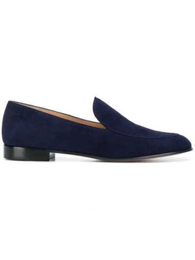 Gianvito Rossi Marcel Suede Loafers In Navy