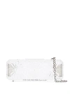 Y/PROJECT CLEAR FLOWER ENGRAVED CHAIN STRAP ACRYLIC CLUTCH BAG