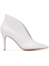 Gianvito Rossi Vania 85 Leather Ankle Boots In White