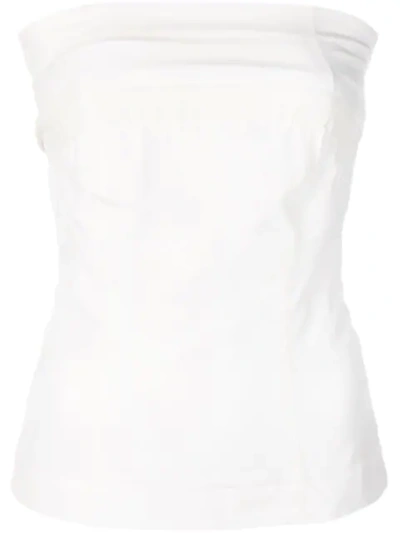 A.f.vandevorst 抹胸露肩罩衫 - 白色 In White