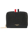 Thom Browne Pebbled Slim Short Purse In Black