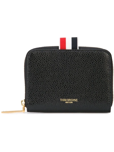 Thom Browne Pebbled Slim Short Purse In Black