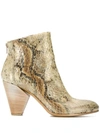 STRATEGIA SNAKESKIN EFFECT ANKLE BOOTS
