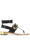 TOD'S CHAIN STRAP FLAT SANDALS