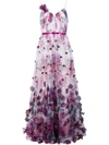 MARCHESA NOTTE FLORAL TULLE GOWN