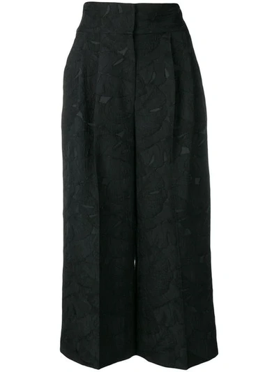 Dolce & Gabbana Cropped Palazzo Trousers In Black