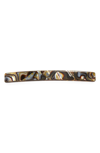 France Luxe Rectangle Barrette In El Gato Black/ Tan