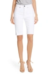 Frame Le Vintage High-rise Stretch Denim Bermuda Shorts In White