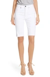 Frame Le Vintage High-rise Stretch Denim Bermuda Shorts In Blanc