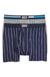 Saxx Ultra 2-pack Stretch Boxer Briefs In Baseball Stripe/ Grey Heather
