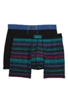 Saxx Ultra 2-pack Stretch Boxer Briefs In Crossgrain Stripe
