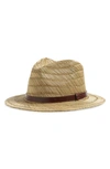 BRIXTON MESSER STRAW FEDORA,10451 TAN