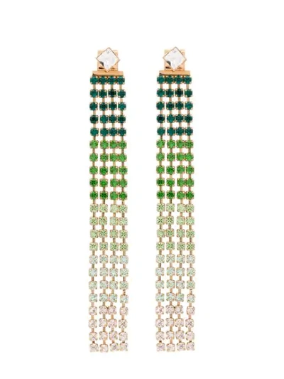 Jacquemus Les Boucles Monaco Crystal Drop Earrings - 金色 In Green