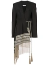 OSCAR DE LA RENTA FRINGE DETAIL BLAZER