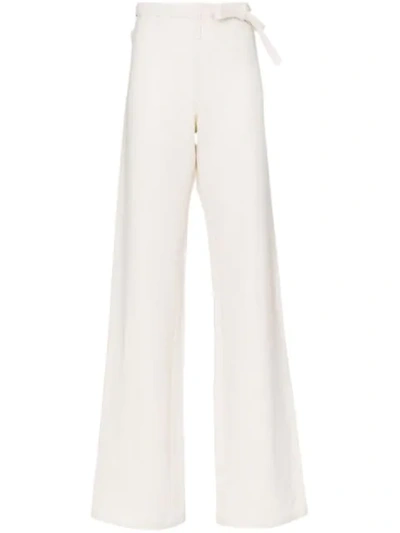 A_plan_application Belted Wide Leg High-waisted Trousers - 大地色 In Neutrals