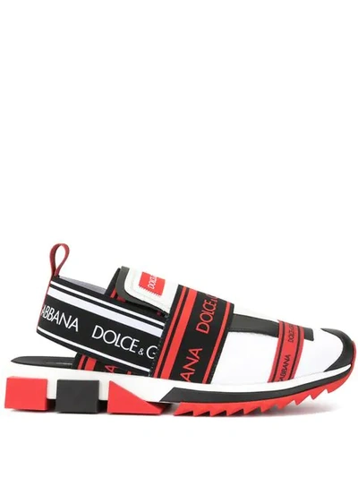 Dolce & Gabbana Sorrento Trainers In Mixed Materials In 89888 Red/blach/white