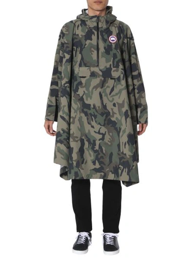 Canada Goose Field Camouflage-print Shell Poncho In Military Green