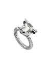 GUCCI ANGER FOREST BULL'S HEAD RING IN SILVER