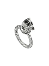 GUCCI ANGER FOREST WOLF HEAD RING IN SILVER