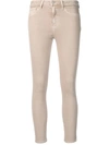 L Agence Margot Cropped Coated High-rise Skinny Jeans In Neutrals
