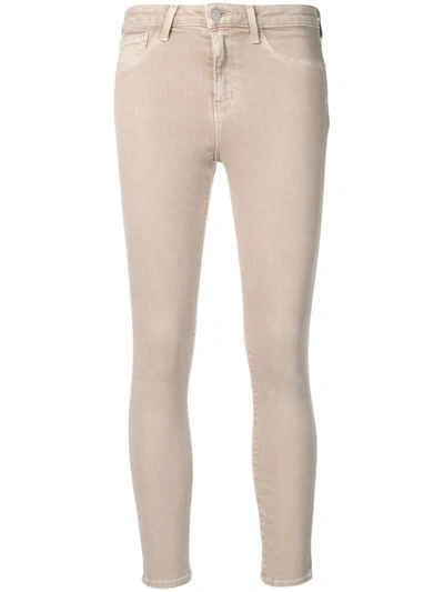 L Agence L'agence Margot High Rise Skinny Jeans In Nude White In Beige
