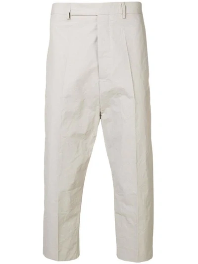 Rick Owens Drop-crotch Cropped Trousers - 灰色 In Grey