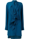GIVENCHY PLEATED SCARF SHIRT DRESS