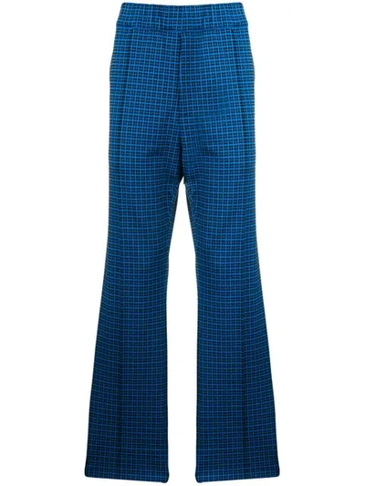 Marni Check Print Trousers - 蓝色 In Blue