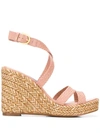 Stuart Weitzman Elsie Wedge Espadrilles In Pink