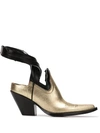 MAISON MARGIELA GOLD POINTED BOOTS