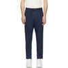 MONCLER NAVY SIDE STRIPE SPORTIVO TROUSERS